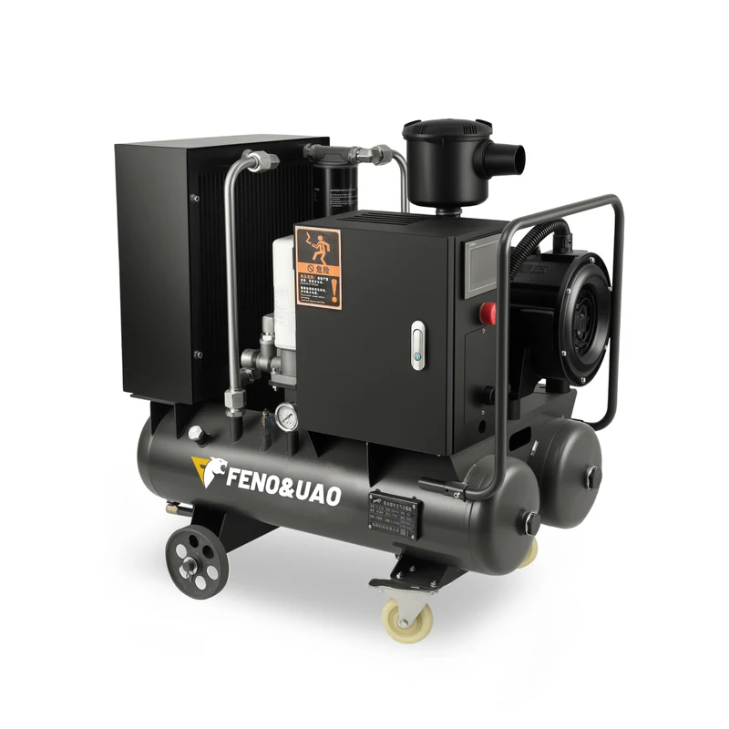 Twin-tank mobile screw compressor